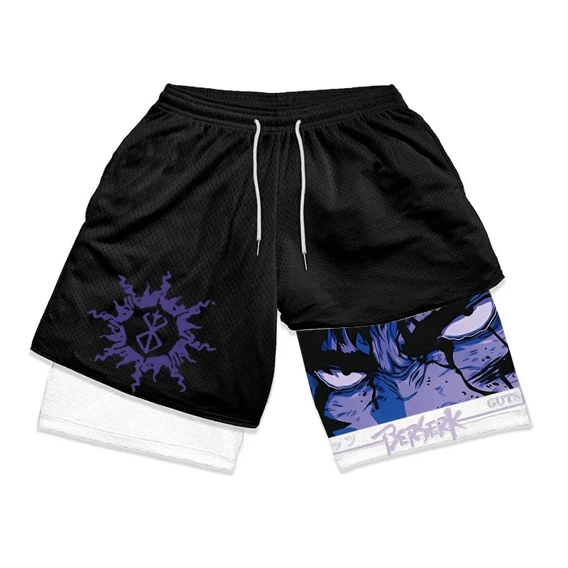 New Summer Men Streetwear Anime High Waist Oversize Breathable Gym Short Pants Training Fitness Workout Track Shorts Clothes